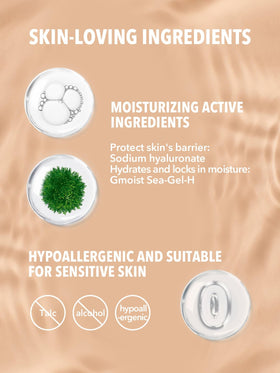 SHEGLAM cream texture close-up illustrating smooth moisturizing finish benefit