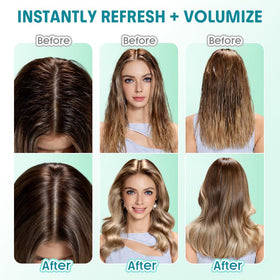 SHEGLAM applying to dark hair roots for instant oil absorption