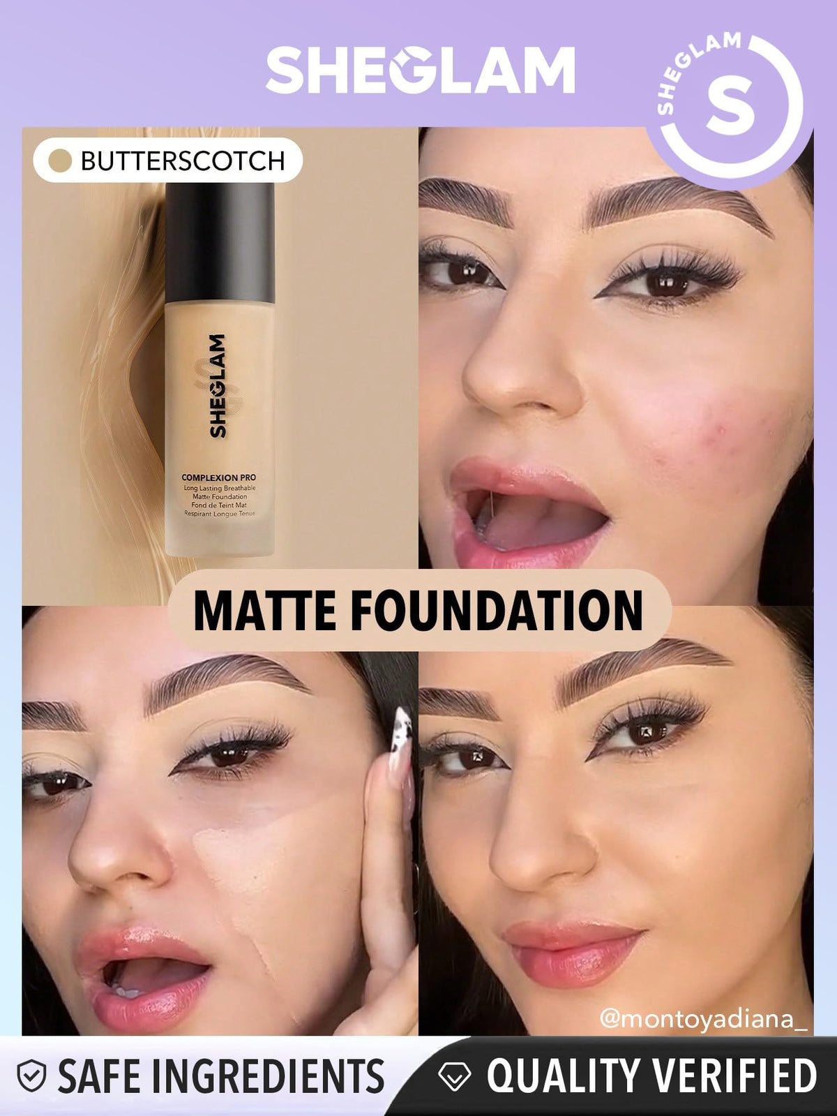 SHEGLAM foundation texture pump swirl illustrating buildable coverage