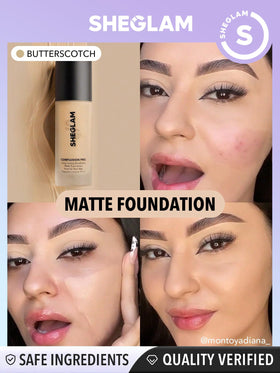 SHEGLAM foundation texture pump swirl illustrating buildable coverage