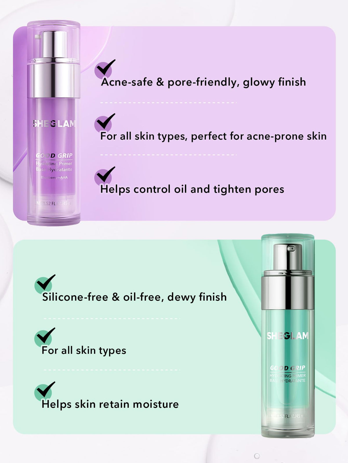 SHEGLAM Good Grip jar on bathroom counter lifestyle shot conveying daily routine benefit