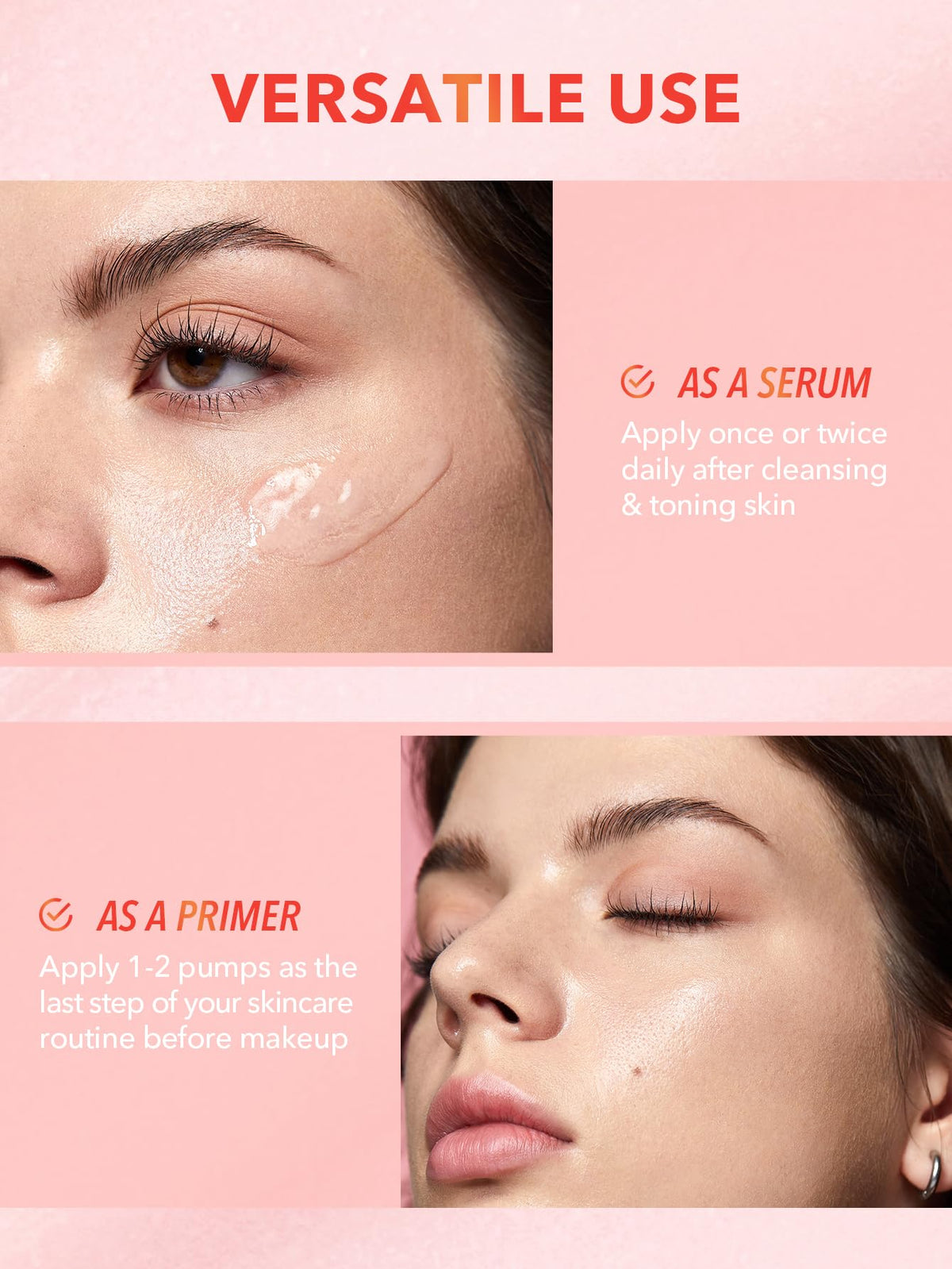 SHEGLAM application on hand showing spreadable serum-primer for smooth makeup base