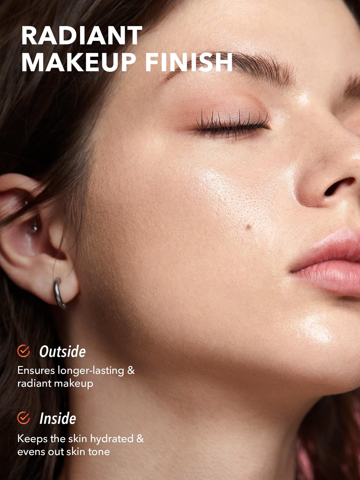 SHEGLAM lifestyle in makeup bag showing travel-ready hydrating primer for on-the-go glow