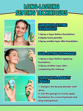 SHEGLAM bottle held in hand showing size and portability for touch-ups