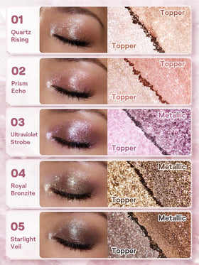SHEGLAM application with finger demonstrating easy blend and luminous payoff