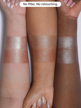 SHEGLAM lid before and after image showing visible light-catching transformation