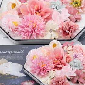 SHEHARUHI floral clips styled in hair demonstrating boho bridal or festival use