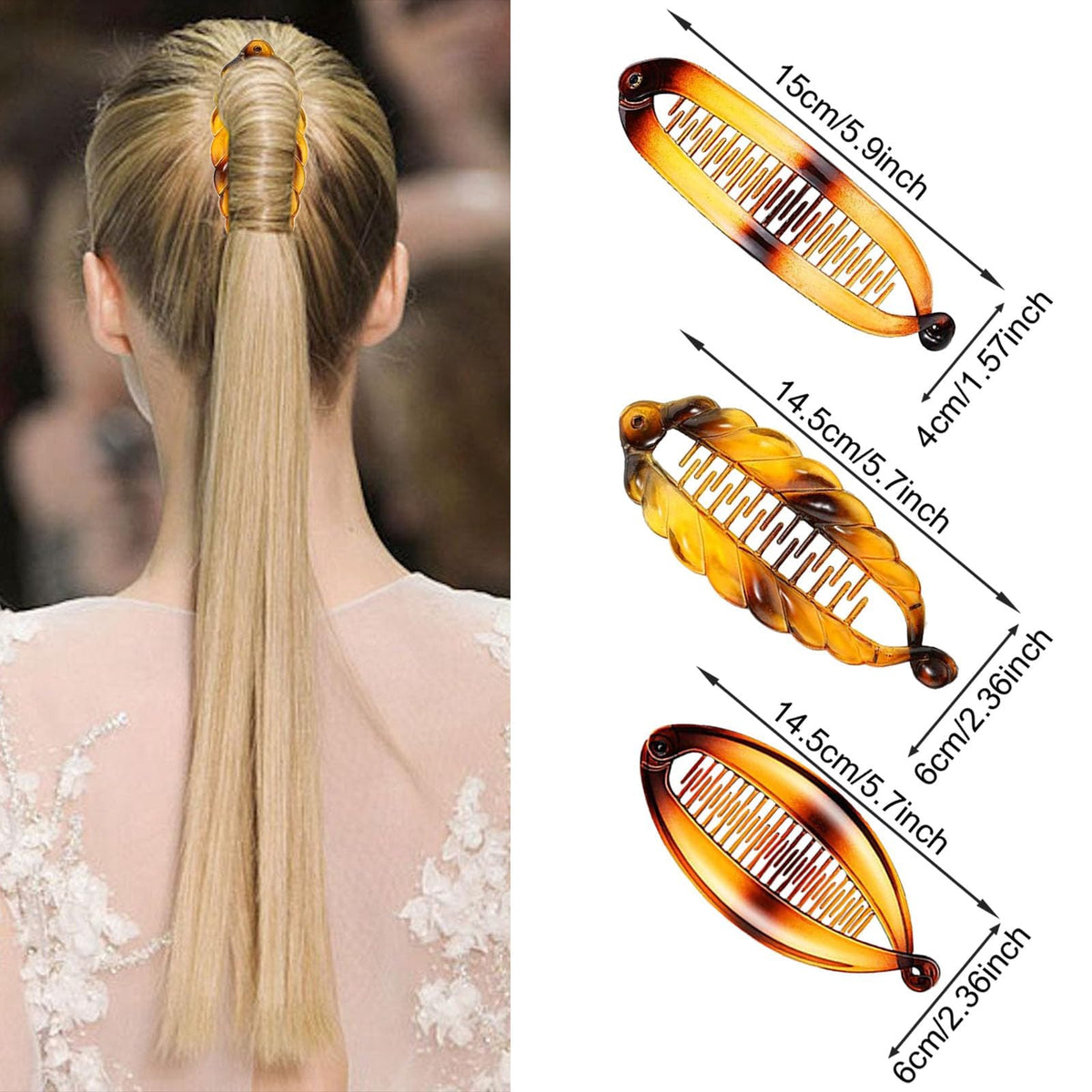 SHEHARUHI large round comb inserted in bun for stable updo support