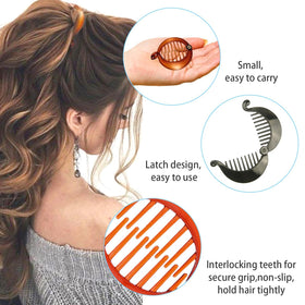 SHEHARUHI woman wearing a fishtail clip for neat ponytail and comfortable hold