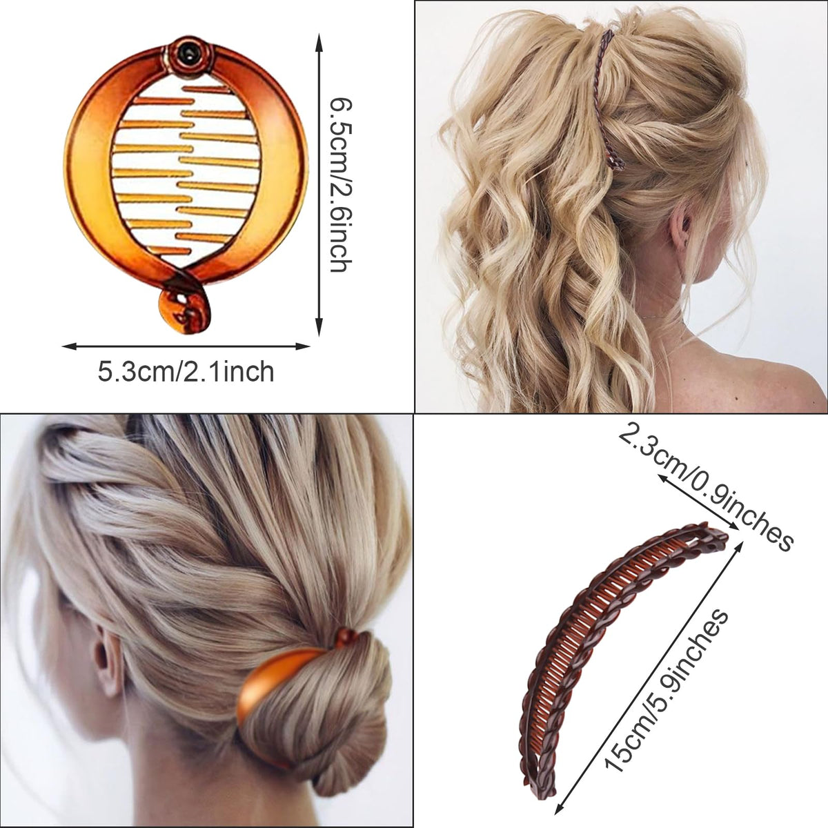 SHEHARUHI double-side banana clip holding ponytail securely without slipping