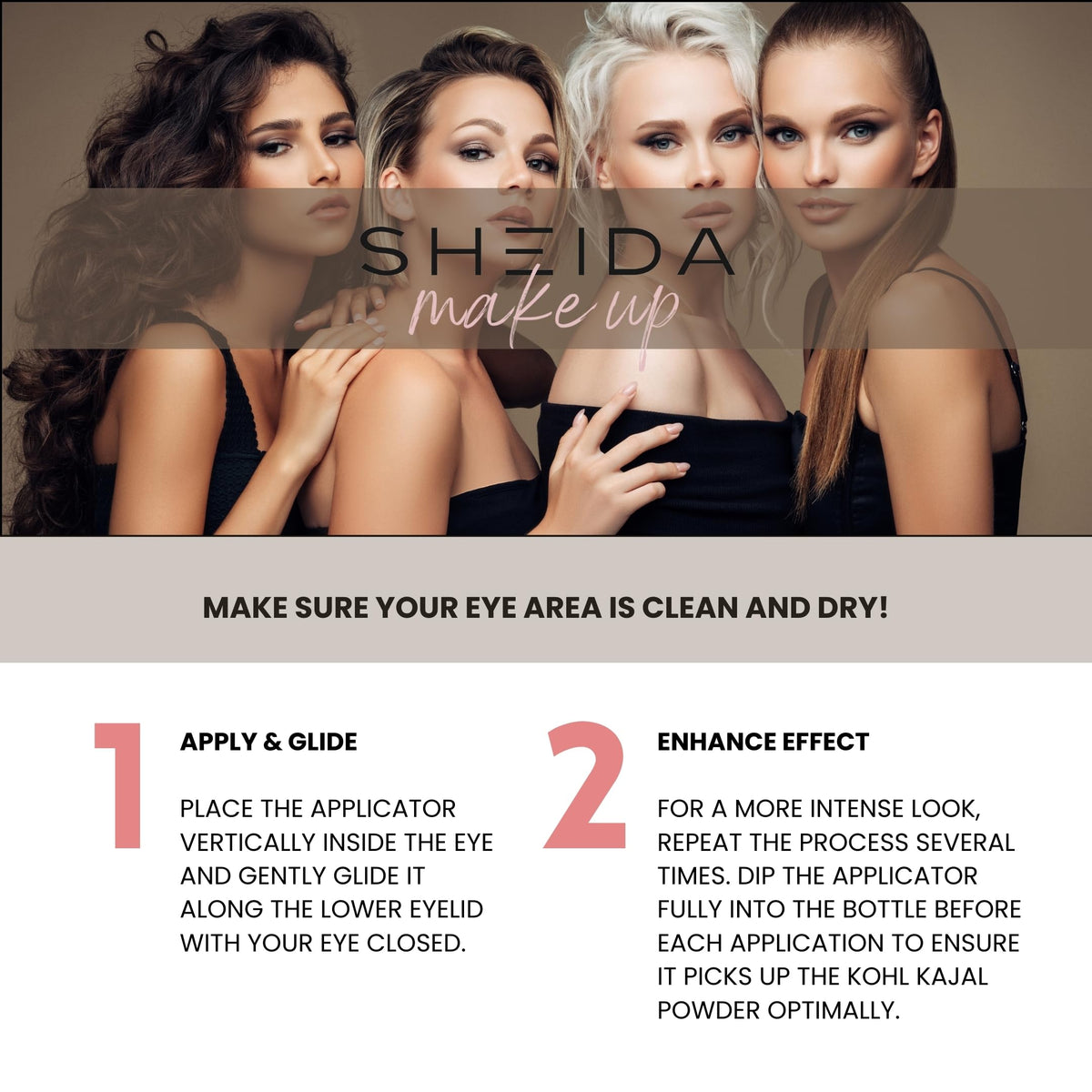 Sheida powder eyeliner in a makeup bag lifestyle shot showing everyday usability