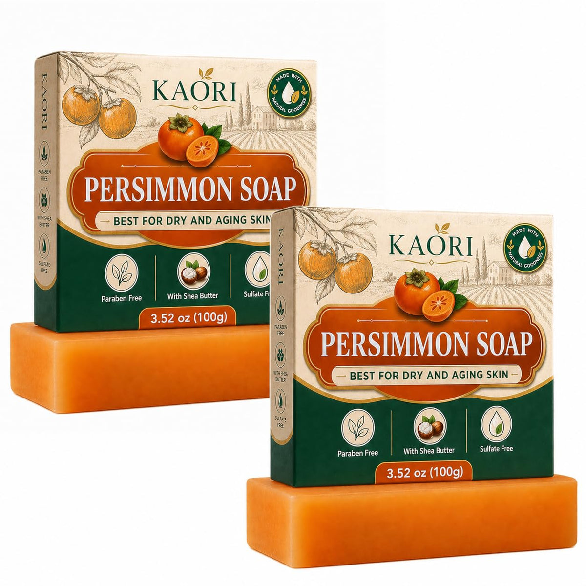 shekys KAORI front packaging showing two bars and freshness benefit