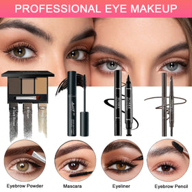 SHELAKIN lipglosses with eyeliner arranged to show lip and eye finishing options