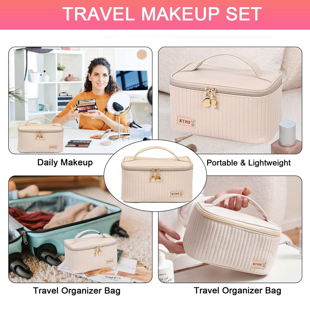 SHELAKIN travel bag with kit inside showing compact scale and on-the-go convenience