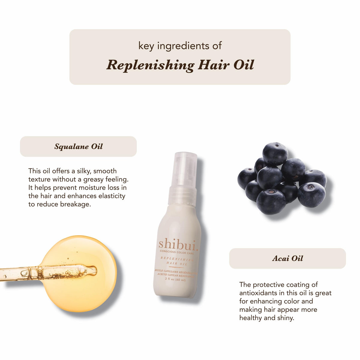 SHIBUI applying oil to wet hair in salon-style showing frizz control and shine
