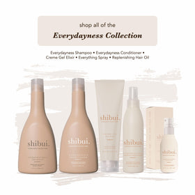 SHIBUI Everydayness next to common household bottle for scale, emphasizes generous 33.8 fl oz value