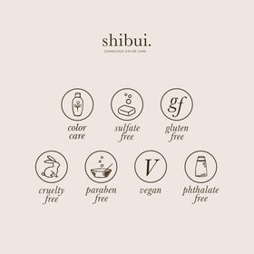 SHIBUI in-use on wet hair showing gentle cleansing and color-safe result