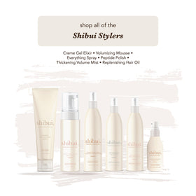 SHIBUI used during styling in a salon‑like setting for polished results