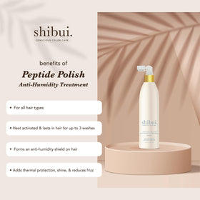 SHIBUI mist spray closeup demonstrating fine, even application and shine