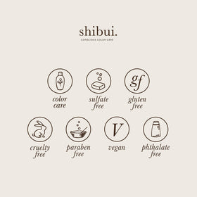 Shibui shampoo on bathroom shelf conveying everyday styling convenience