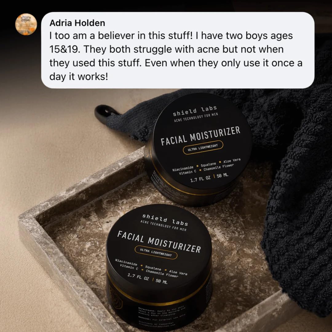 Shield application morning routine boy using wash and spray for quick, non-greasy results