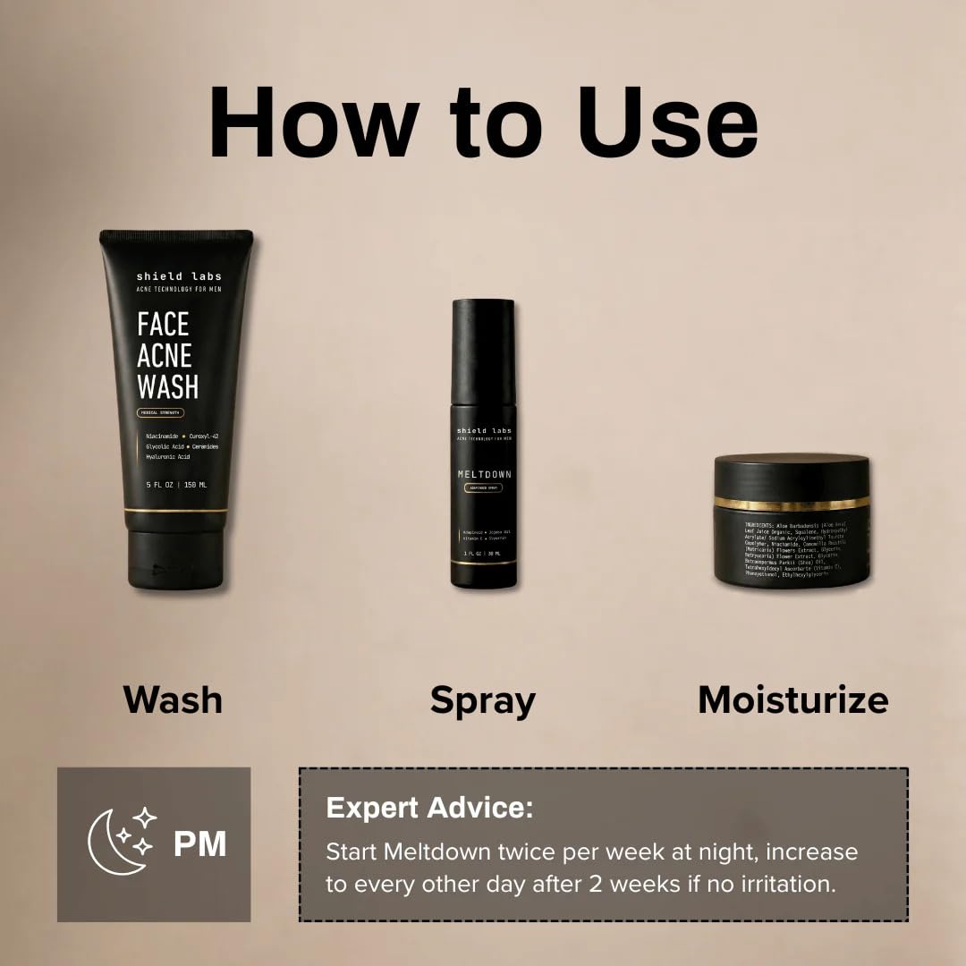Shield Curoxyl-42 wash texture close-up demonstrating gentle cleansing foam and micronized particles