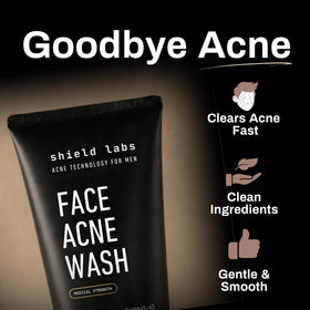Shield label close-up listing niacinamide hyaluronic ceramides for skin support