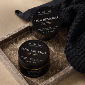 Shield lifestyle application on face after shaving for calming hydration