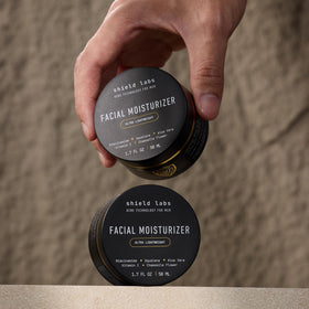 Shield texture close-up showing lightweight cream for fast absorption