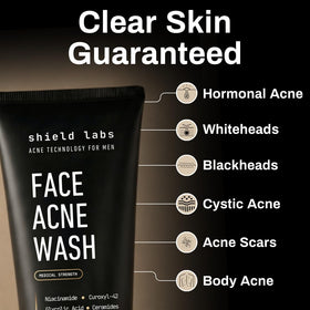 Shield lather texture on hand demonstrating gentle cleansing and oil removal