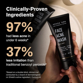 Shield gel texture closeup showing smooth consistency and moisturizing hyaluronic benefit
