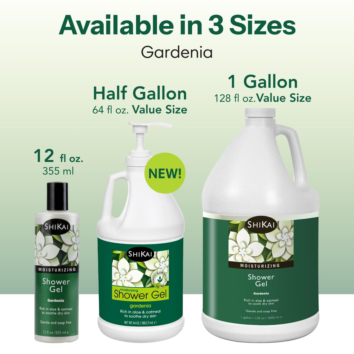 ShiKai Gardenia bottle in shower being used to cleanse gently