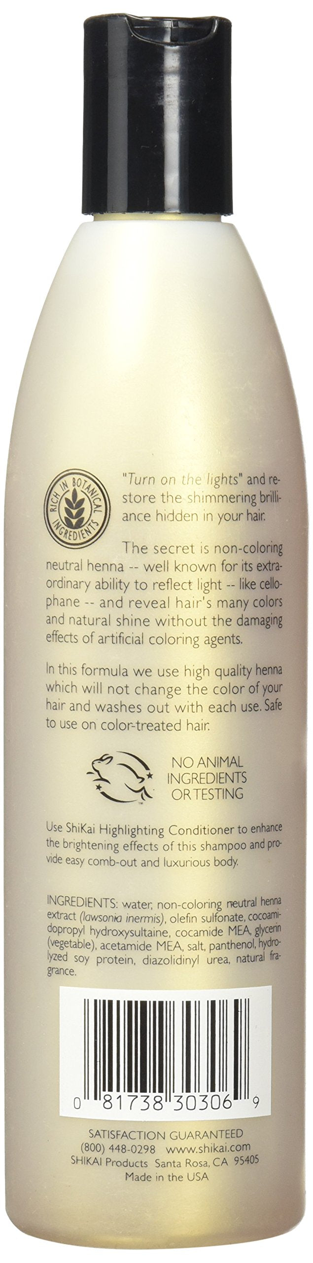 ShiKai back label close-up highlighting ingredients and usage directions for informed use
