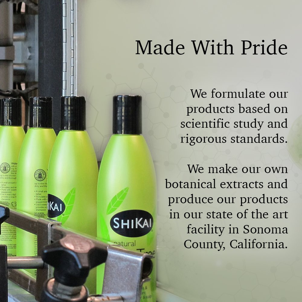 ShiKai bottle on bathroom shelf in lifestyle setting suggesting daily routine and luxury