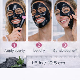 SHILLS peeling dried mask from skin, showing impurity removal benefit