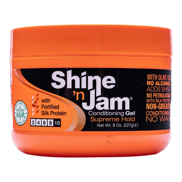 Shine 'n Jam front packaging showing tub and branding with clear product view and strong-hold promise