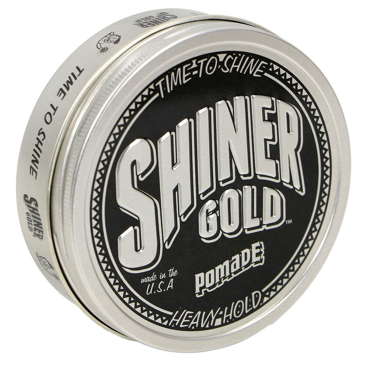 Shiner Gold Pomade front tin showing label and size for easy identification