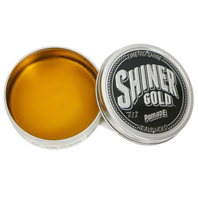 Shiner Gold Pomade in use styling short hair to show strong hold and high shine