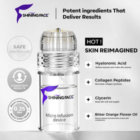 Shining Face serum texture droplet emphasizing hyaluronic hydration and plumping effect