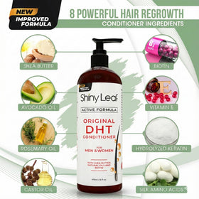 Shiny Leaf after-use hair showing smoother, shinier strands