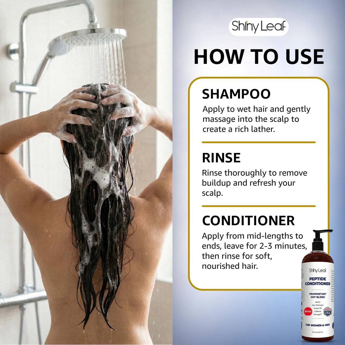 Colored hair after using Shiny Leaf, brand-safe formula preserves vibrancy