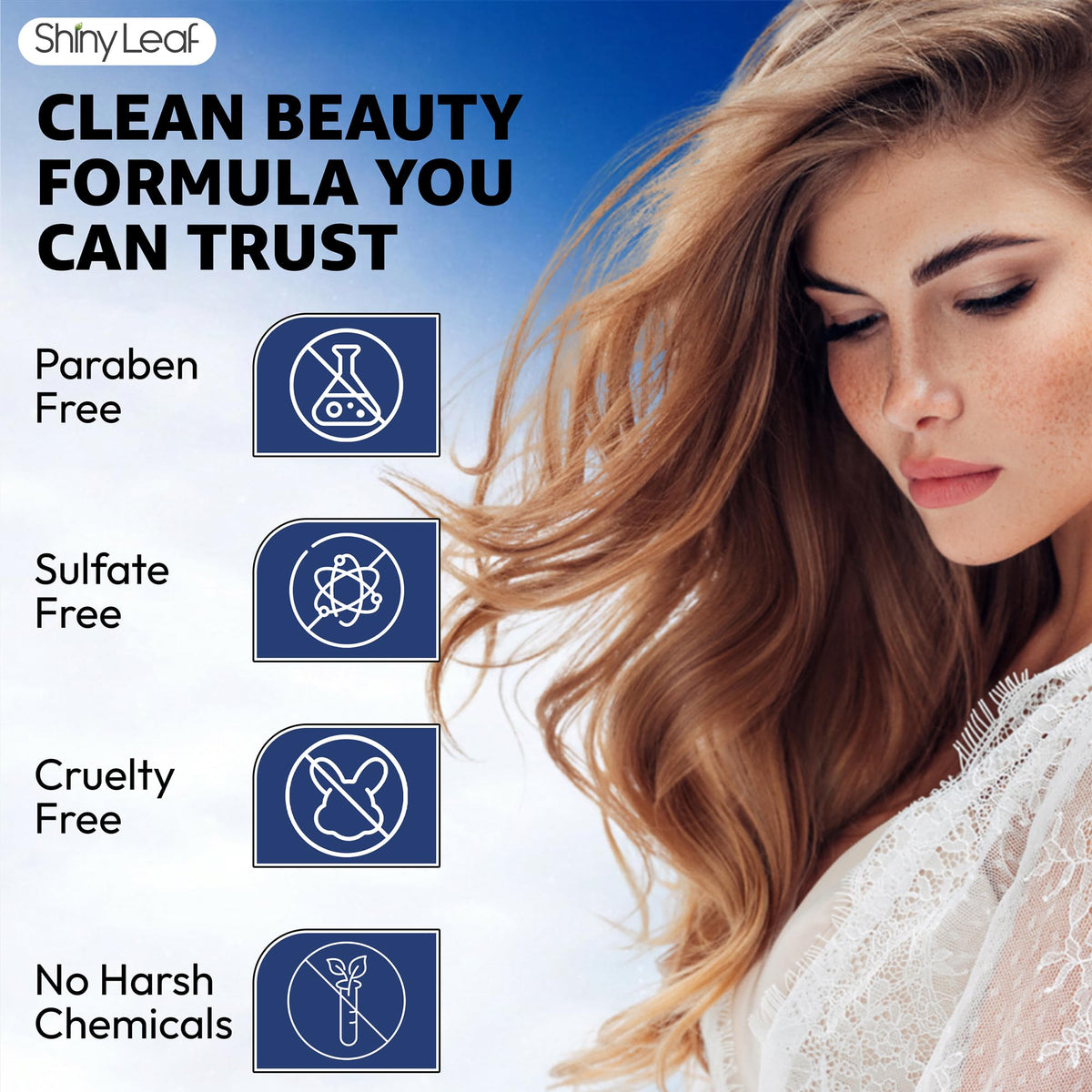 Shiny Leaf conditioner creamy texture showing smooth detangling benefit