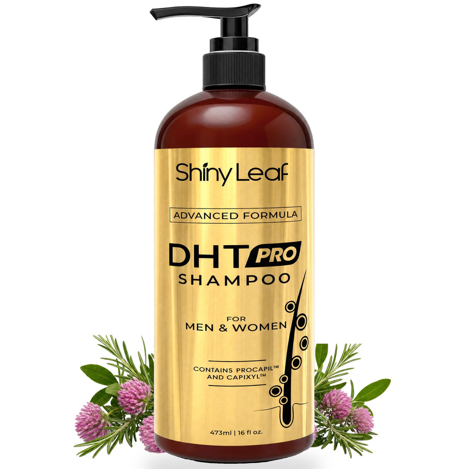 Shiny Leaf bottle front packaging showing product name and benefits