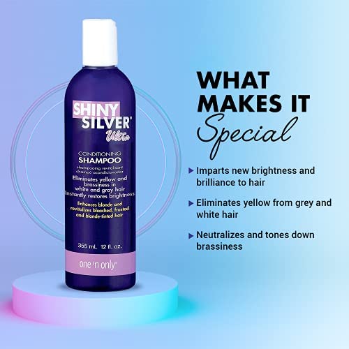 Shiny Silver before and after toning comparison reducing brassiness in hair