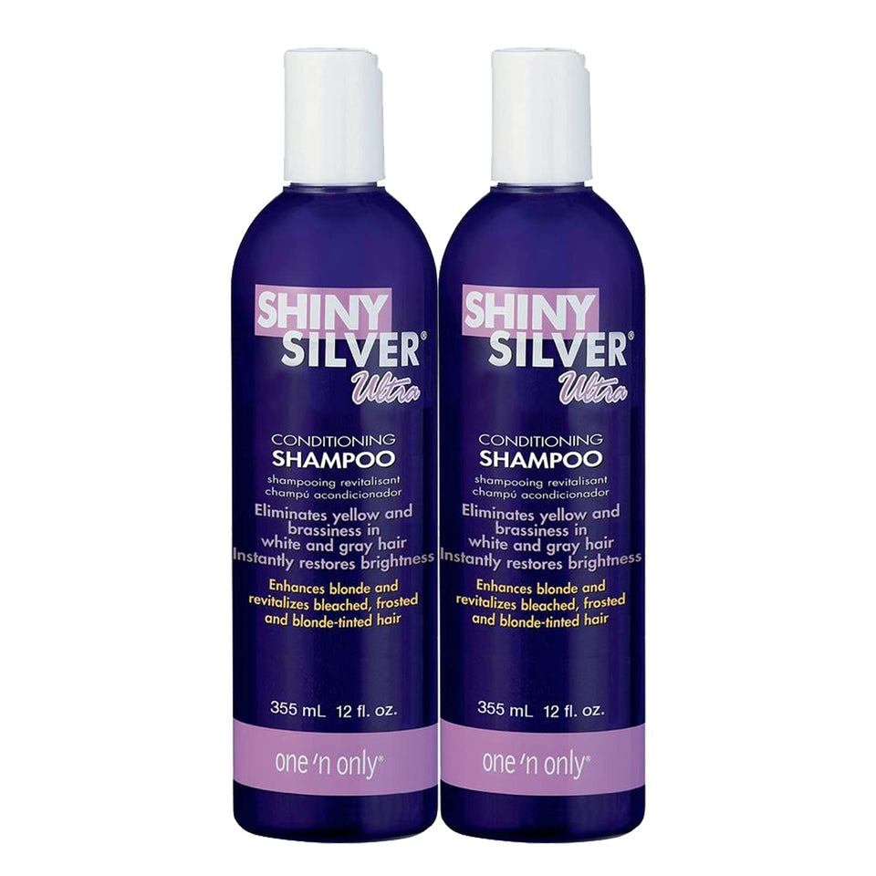 Shiny Silver front packaging showing two 12 oz bottles and product benefit