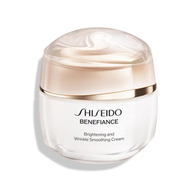 Shiseido Benefiance front jar showing packaging and elegant design benefits shelf appeal