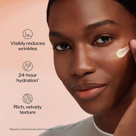 Shiseido Benefiance open jar revealing velvety cream for intense 24-hour moisture