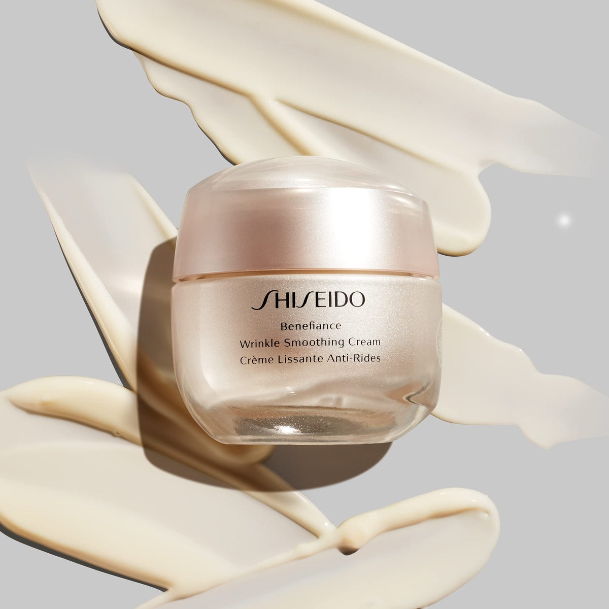 Shiseido Benefiance in bathroom routine setting illustrating daily use benefit and ritual
