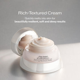 Shiseido open jar close-up highlighting rich creamy texture for hydration