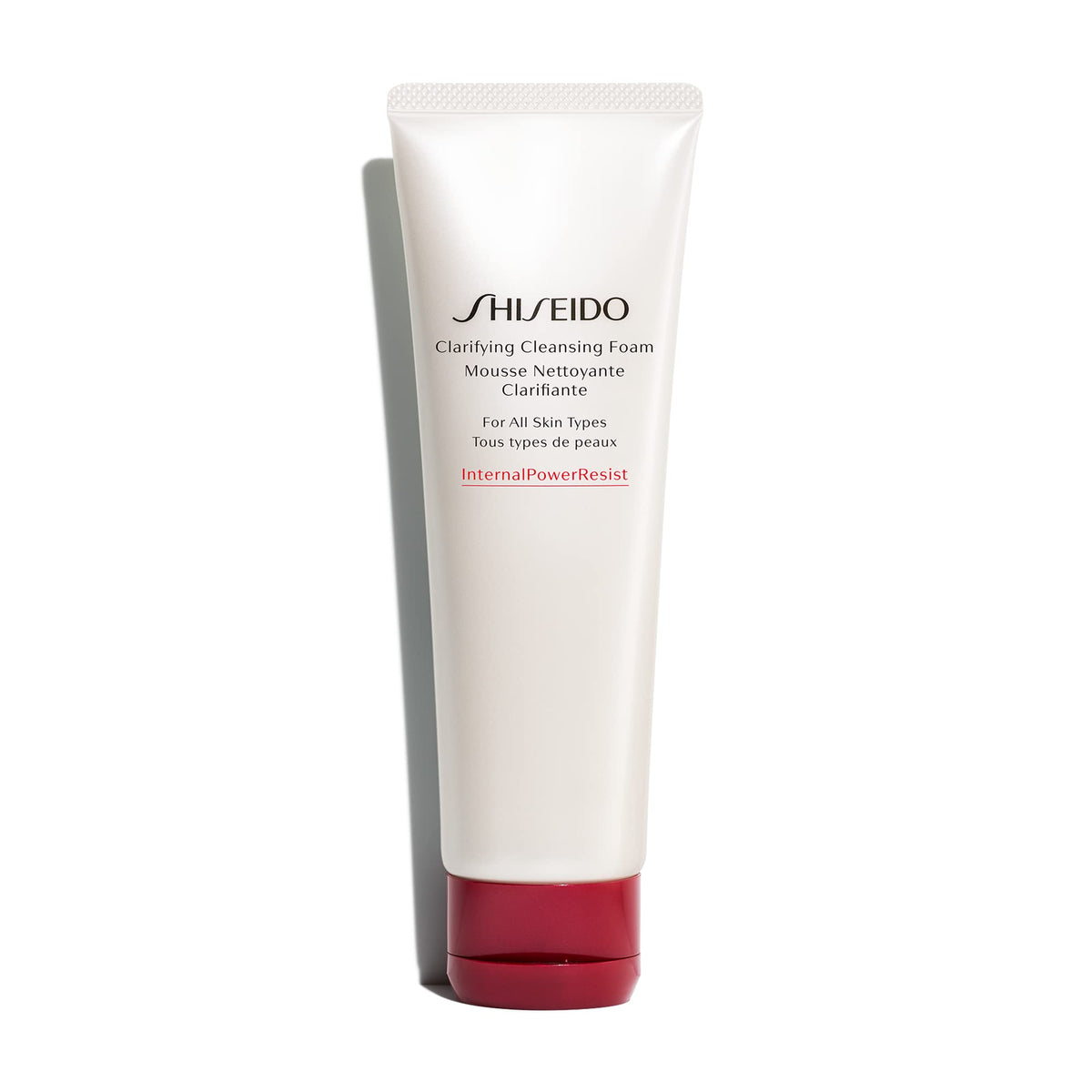 Shiseido cleanser front packaging showing bottle and label for product identification and trust
